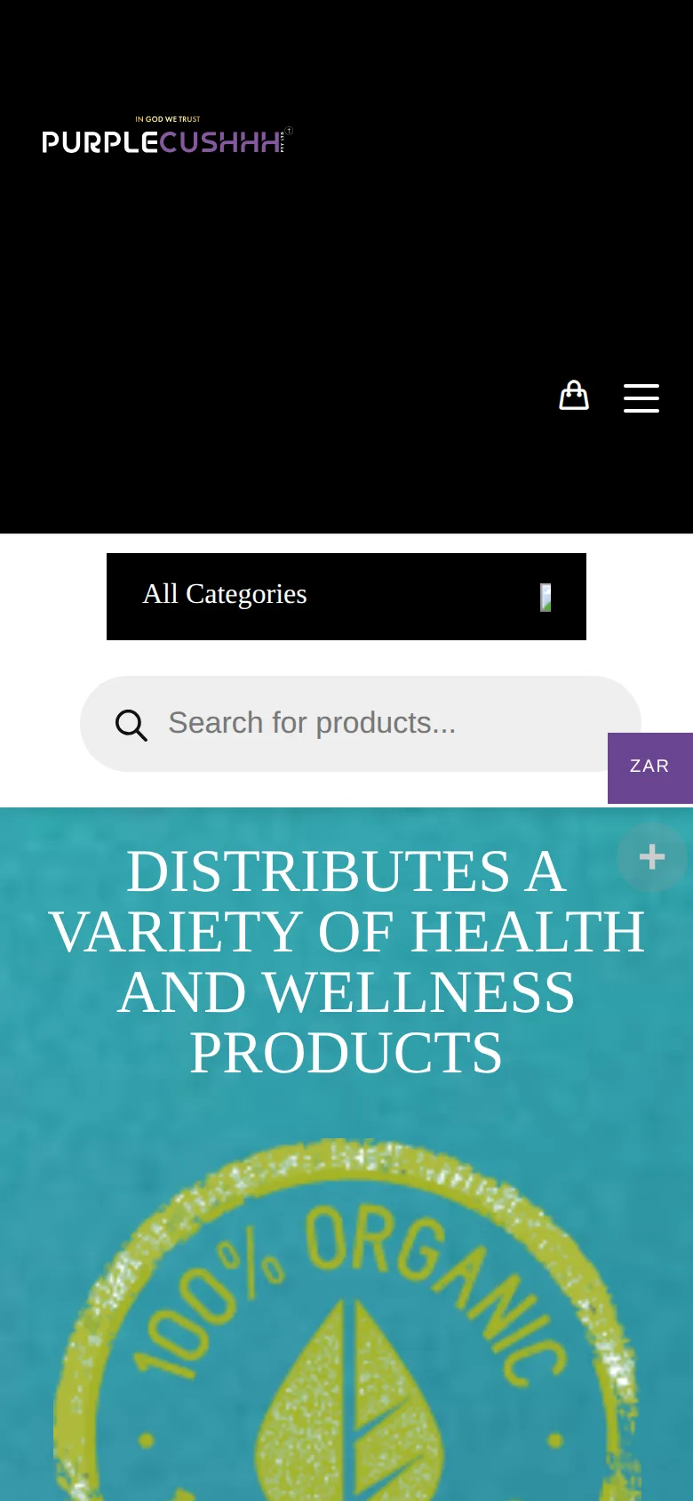 Old Purple Cushhh homepage on mobile